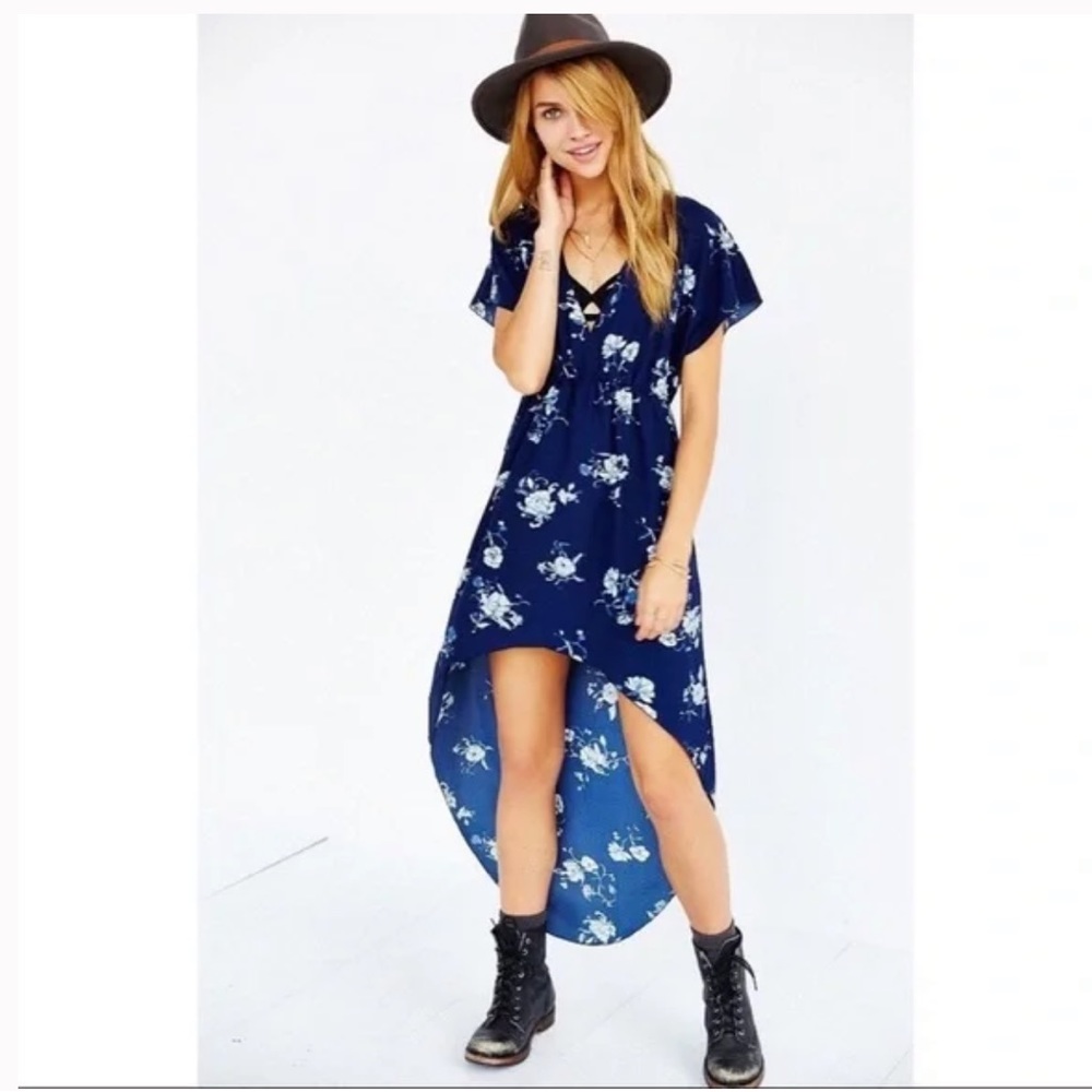 Urban Outfitters Blue Floral High Low Dress